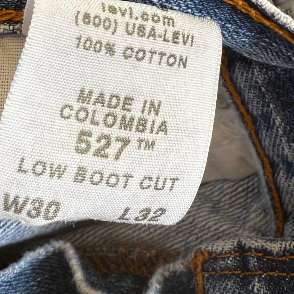 Levis 527 Jeans Mens 30x32 Blue Denim Low Boot Cut Western Rancher Cowboy Grunge - Picture 14 of 14